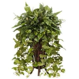   Vining Mixed Greens w/Decorative Stand Silk Plant