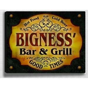  Bignesss Bar & Grill 14 x 11 Collectible Stretched 