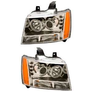 CHEVY TAHOE/SUBURBAN/AVALANCHE 07 UP PROJECTOR HEADLIGHT CHROME CLEAR 