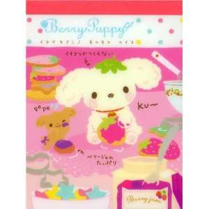  pink Berry Puppy poodle dog mini Memo Pad by San X Toys 