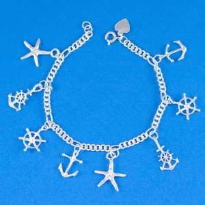  Starfish Anchor Boat Wheel Bracelet with Charms  8 