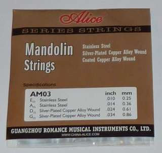 New Mandolin Strings Set 8 Strings E A D G Stainless Steel, Sliver 