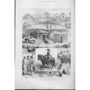  Sketches Newe Settlement Minnesota Antique Print 1880 