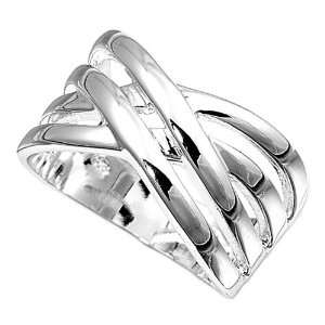 Sterling Silver Ring   5mm Band Width and 12mm Face Height in Sizes 6 