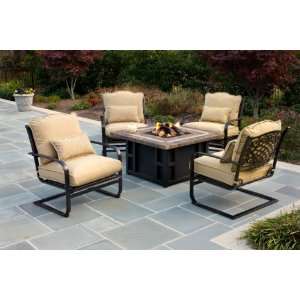 5pc Florine Outdoor Patio Fire Pit Table Seating Set 