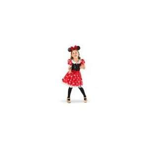   Glitter Sparkle Girls Minnie Mouse Toddler Dress Costume RED XS 4