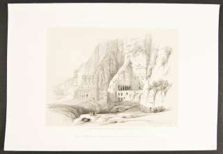   Roberts 1855 Quarto Lithographs   Arch Across the Ravine, Petra  