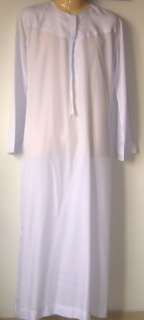 UAE OMANI WHITE THOBE DISHDASH GOWN KAFTAN DRESS ARABIC  