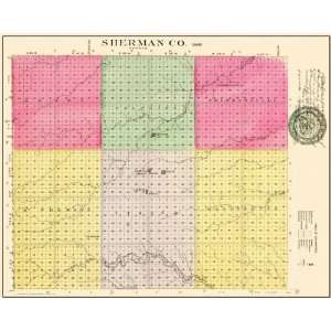  SHERMAN COUNTY KANSAS (KS) MAP 1886