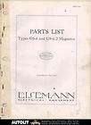 1926 Eisemann Type GS4 GS4/2 Automobile Magneto Illustrated Parts List 