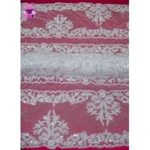   Alencon Lace Remembrance Fabric by the Yard Arts, Crafts & Sewing