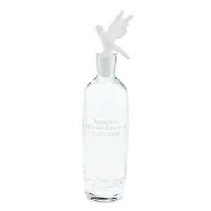  Serving Bottle With Frosted Bird Stopper Gift