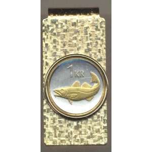   Toned Gold on Silver Iceland Cod fish, Coin   Money clips Beauty