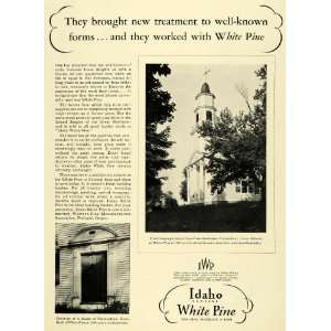 1930 Ad Western Pine Manufacturers Idaho White Lumber Building Church 