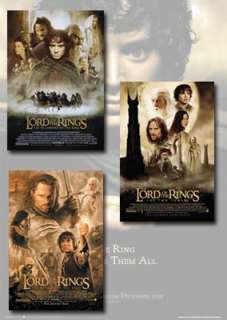 THE LORD OF THE RINGS I, II & III   MOVIE POSTER SET  