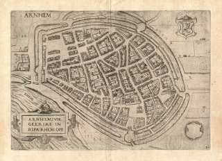 Antique Map ARNHEM NETHERLANDS Guicciardini 1588  