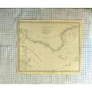   WALKER ANTIQUE MAP 1837 NORTH AFRICA BARBARY TRIPOLI