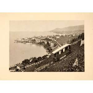 1902 Photogravure Lake Geneva Leman Switzerland France Montreux Righi 