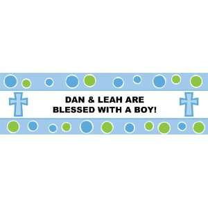 Baby Boy Circles Personalized Banner Standard 18 x 61 