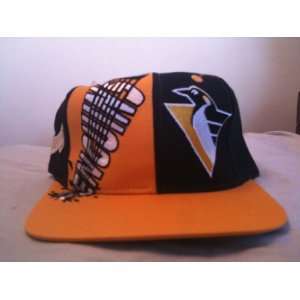 Pittsburgh Penguins Vintage Vertical Letters   Yellow Bill Snapback 