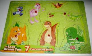 NEW THE LAND BEFORE TIME WOOD WOODEN PEG PUZZLE  