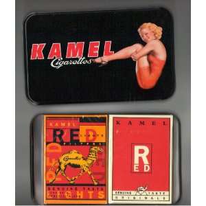 Advertising Collectible Kamel Cigarettes Tin W/Playing Cards (2 Decks)
