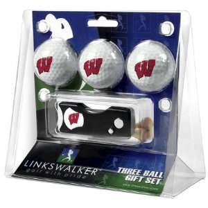  Wisconsin Badgers Spring Action Divot Tool & 3 Ball Gift 