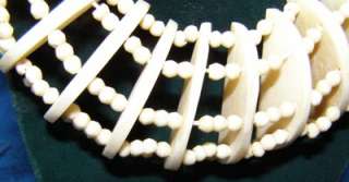 Vintage Large Half Round Bone Choker Necklace  