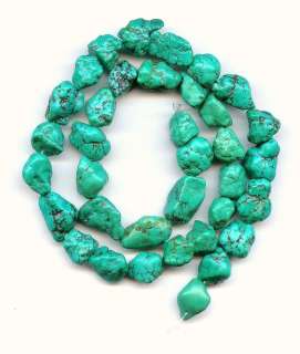 Real Turquoise Loose Nugget Beads Craft or Jewelery 16 Inch Strand Lot 