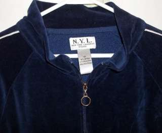 NYL New York Laundry NAVY BLUE Elegant VELOUR velvet LIGHT Jacket 3X 