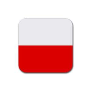 Poland Flag Square Coasters (Set of 4)