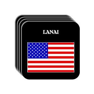  US Flag   Lanai, Hawaii (HI) Set of 4 Mini Mousepad 