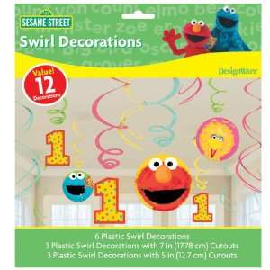  Lets Party By Amscan Sesame Street 1st   Swirl Decorations 