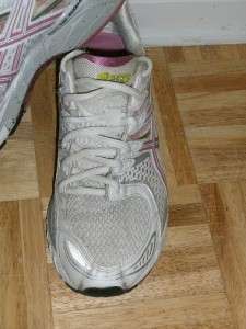 Asics GEL Kayano 16 Pink/White Running Shoes Womens 9.5M Pink Swirl 
