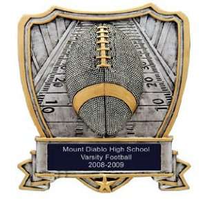 Custom Football Shield Resin Trophys Trophies RESIN SHF 6 Tall  