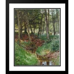   20x23 Framed and Double Matted Landscape With Deer