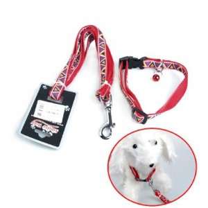   Bell Neck Nylon Grosgrain Pet Dog Leash and Collar Strap