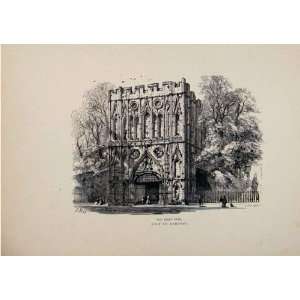  England C1875 Abbey Gate Bury St Edmunds Old Print Art 
