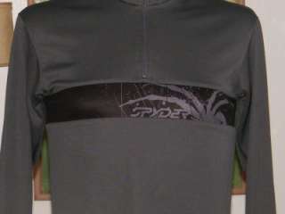 Mens SPYDER Athletic WEB GUSSETT Charcoal Gray & Black SHIRT Jacket 