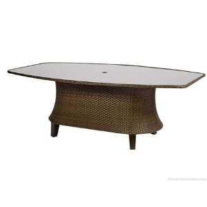  Woodard Del Cristo Wicker 47 x 80 Oval Glass Dining Table 