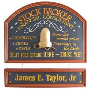  Personalized Stock Broker 3D Wood Wall Sign Pub Sign