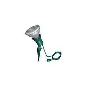   Green Outdoor Flood Lamp Holder with Ground Stake