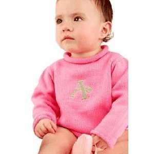    Girls Roll Neck Sweater Monogrammed   Pink 3T Toys & Games