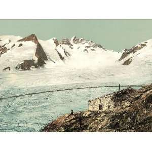 Vintage Travel Poster   Concordia Hut Valais Alps of Switzerland 24 X 