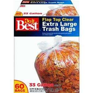 Trash Bag, 33GAL/60CT TRASH BAGS