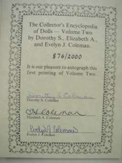 Encyclopedia of Dolls by Coleman 1st Edition Volume II  