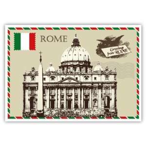 Italy Italia Rome greetings postal stamp car bumper sticker decal 5 x 