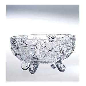  Pinwheel Crystal Footed Oval Bowl   5.5 inches Kitchen 