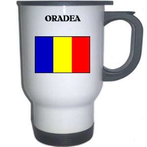 Romania   ORADEA White Stainless Steel Mug
