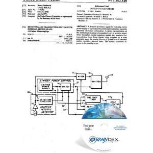  NEW Patent CD for DETECTING AND TRANSMITTING SYSTEM WITH 